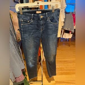 MOTHER Looker Ankle Dark Blue Denim Jeans